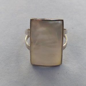 Mother of Pearl Sterling Silver Ring, Size 5.5